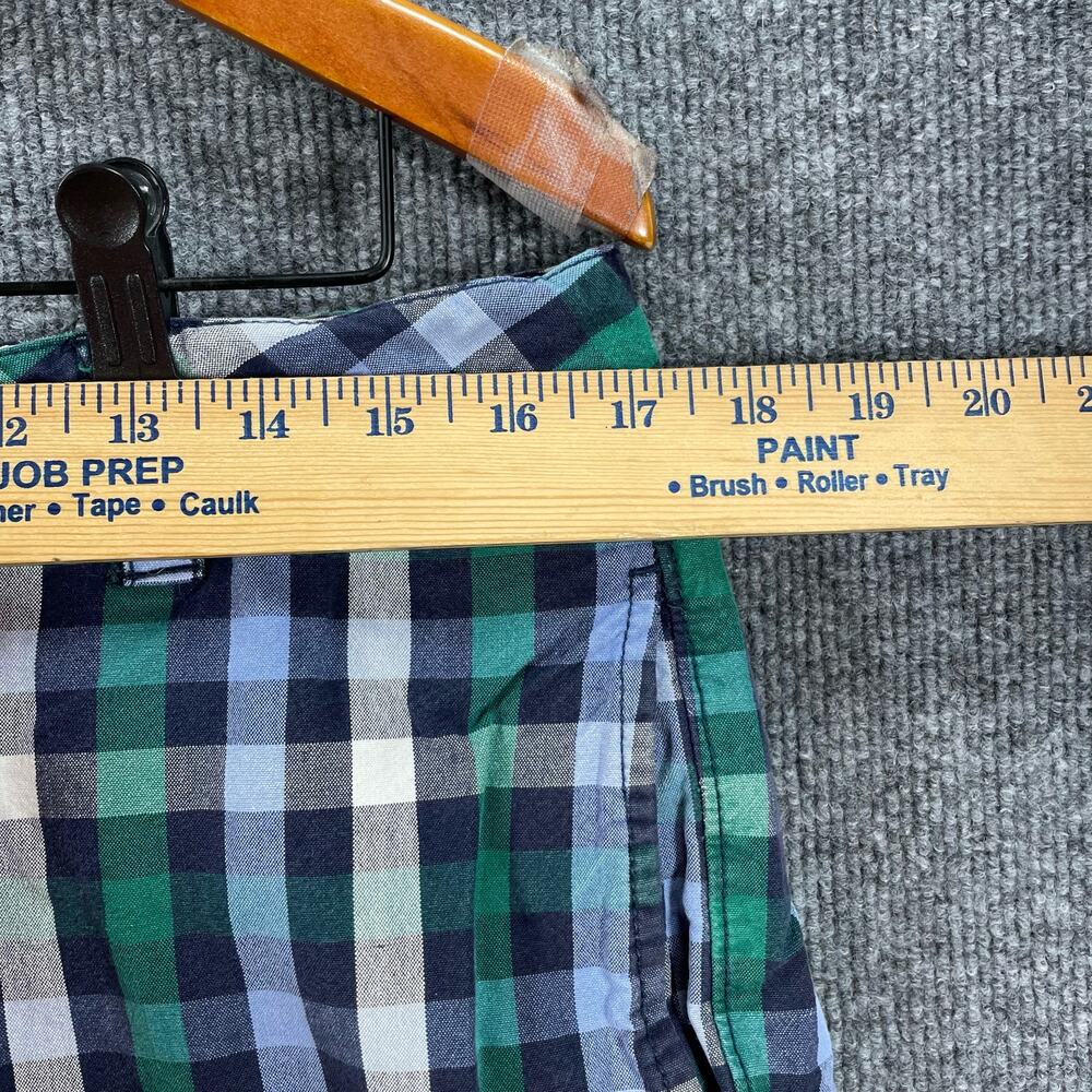Tailor Vintage Casual Shorts Men's 34 Blue/Green Plaid Button Pockets - Picture 2 of 9